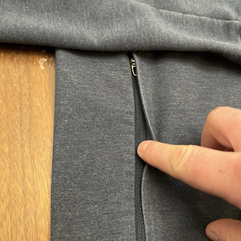 Lululemon Mens M Blue City Sweat Thermo Full Zip Hoodie Heathered LM3CE6S